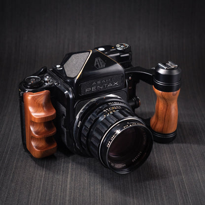 Wood Left + Right Handle Set for PENTAX 67 6x7