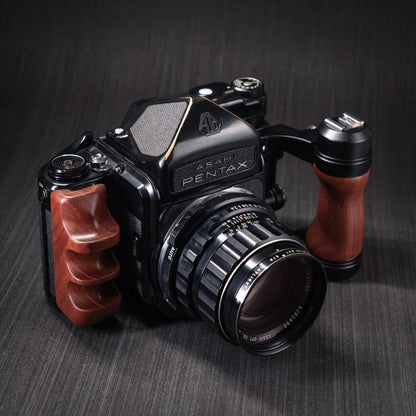Wood Left + Right Handle Set for PENTAX 67 6x7