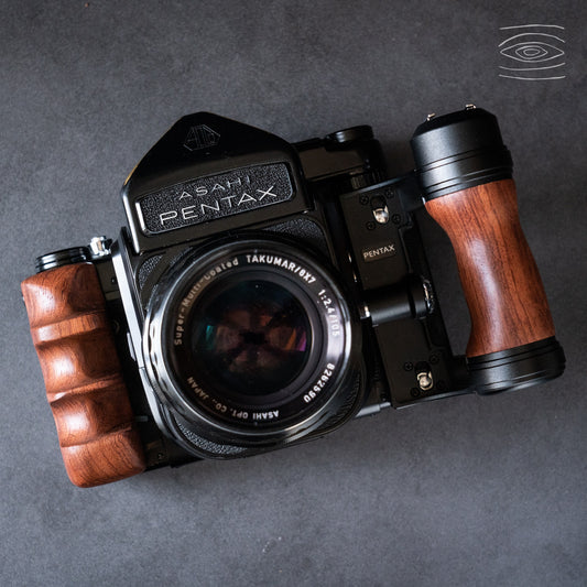 Wood Left + Right Handle Set for PENTAX 67 6x7